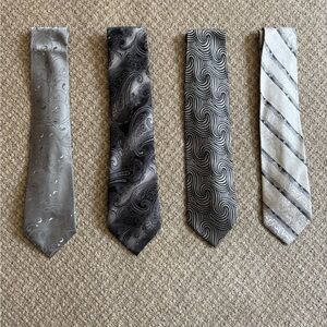 Silver and Black Patterned Tie Collection